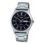 Casio MTP-V006D-1C Orologio Uomo Acciaio | Quadrante Nero Con Giorno Data E 3 Lancette