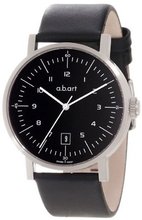 a.b. art OA104 Series OA Stainless Steel Swiss Automatic Black Dial and Leather Strap