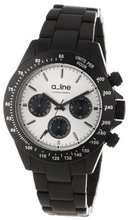 a_line 20050-BK-SL Amore Chronograph Silver Dial Black Aluminum