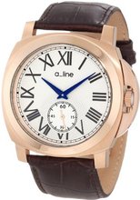 a_line 80007-RG-02-BR Pyar Silver Textured Dial Brown Leather