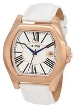 a_line 80008-RG-02-WH Adore White/Rose Gold-Tone Leather