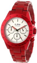 a_line AL-20050-RD-SL Amore Chronograph Silver Dial Red Aluminum