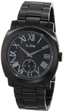 a_line AL-80016-BB-11 Pyar Black Textured Dial Black Ion-Plated Stainless Steel