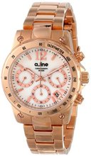 a_line AL-80020-RG-22MOP Liebe Chronograph White Mother-Of-Pearl Dial Rose Gold Ion-Plated Stainless Steel