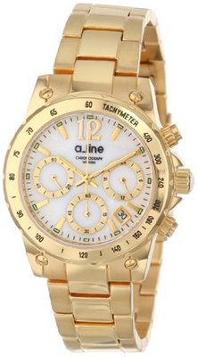 a_line AL-80020-YG-22MOP Liebe Chronograph White Mother-Of-Pearl Dial Gold Ion-Plated Stainless Steel
