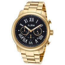 a_line Amor 80163-YG-11 46mm Gold Plated Stainless Steel Case Gold Tone Steel Bracelet Mineral