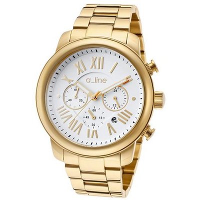 a_line Amor 80163-YG-22 46mm Gold Plated Stainless Steel Case Gold Tone Steel Bracelet Mineral
