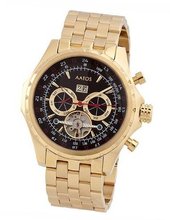 Aatos Automatic Gold Plated Stainless Steel Black Dial HakobGGB