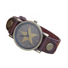 Absolute vintage Five-Pointed Star cow Leather Strap Vintage Punk