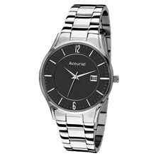 Accurist Gents Stainless Steel with Black Dial