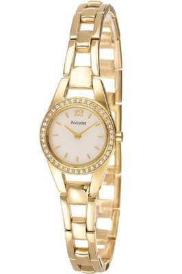 Accurist Ladies Gold Plated Stone Set Dress