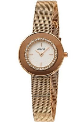 Accurist LB1442 Ladies Rose Gold Mesh Charmed