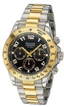 Accurist Quartz with Black Dial Chronograph Display and Multicolour Stainless Steel Plated Bracelet MB981B