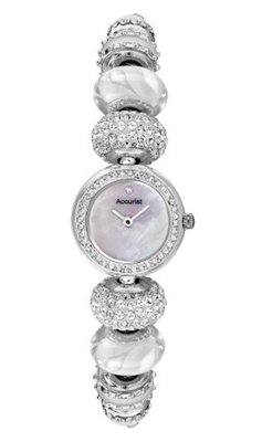 Charmed by Accurist Quartz with Mother of Pearl Dial Analogue Display and Silver Colour Bracelet LB1722W