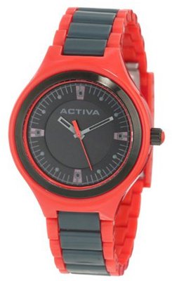 Activa By Invicta AA201-016 Black Dial Red and Charcoal Grey Plastic