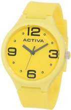 Activa By Invicta Unisex AA100-005 Yellow Dial Yellow Polyurethane
