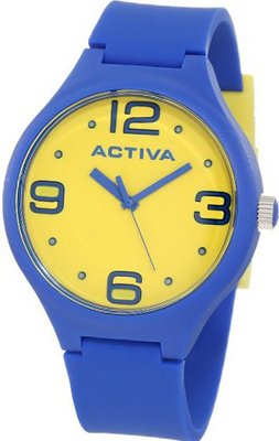 Activa By Invicta Unisex AA100-012 Yellow Dial Royal Blue Polyurethane