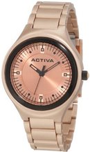 Activa By Invicta Unisex AA200-021 Rose Dial Rose Gold Plastic