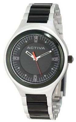 Activa By Invicta Unisex AA200-022 Black Dial Silver and Black Plastic