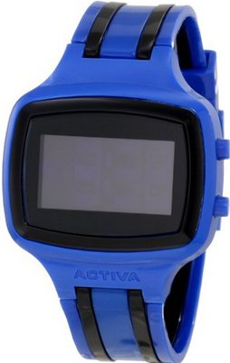 Activa By Invicta Unisex AA400-003 Black Digital Dial Dark Blue and Black Polyurethane