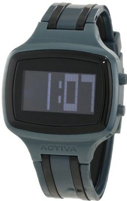 Activa By Invicta Unisex AA400-008 Black Digital Dial Charcoal Grey and Black Polyurethane