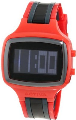 Activa By Invicta Unisex AA400-016 Black Digital Dial Red and Black Polyurethane