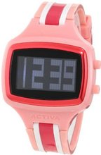 Activa By Invicta Unisex AA401-011 Black Digital Dial Pink, White and Dark Pink Polyurethane