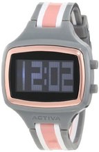 Activa By Invicta Unisex AA401-022 Black Digital Dial Grey, White and Pink Polyurethane