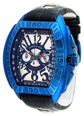 Adee Kaye AK7230-MIPBL Quartz Blue Leather Strap