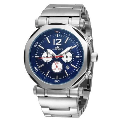 Adee Kaye AK8921-M BLU Chain Sport Collection Chronograph Stainless Steel
