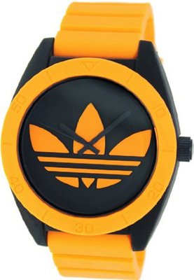 Adidas Santiago ADH2845 Orange Silicone Quartz with Black Dial