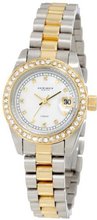 Akribos XXIV AK489TTG Diamond Quartz Two-Tone Gold-Tone Stainless Steel Bracelet