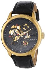 Akribos XXIV AK538YG Mechanical Skeleton Leather Strap