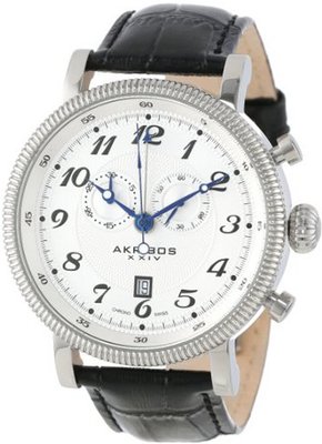 Akribos XXIV AK589SS Swiss Chronograph Leather Strap