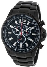 Akribos XXIV AK619BK Conqueror Swiss Chronograph Black Stainless Steel Bracelet