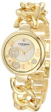 Akribos XXIV AK678YG Lady Diamond Crystal Mother-Of-Pearl Dial Gold-Tone Twist Chain Link Bracelet