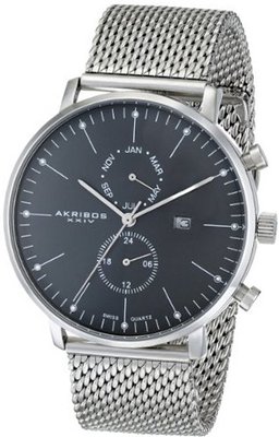 Akribos XXIV AK685SSB Ultimate Analog Display Swiss Quartz Black