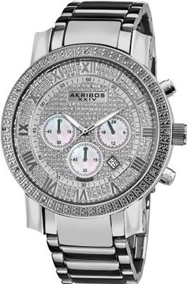 Akribos XXIV AKR439SS2 Grandiose Dazzling Diamond Chronograph Stainelss Steel Bracelet