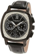 Akribos XXIV AKR462BK Grandoise Multi Function Diamond Swiss Quartz Square