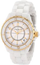 Akribos XXIV AKR484WTG Allura Gold-Tone White Ceramic