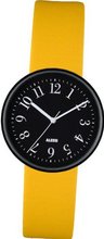 Alessi Quartz with Black Dial Analogue Display and Yellow Leather Bracelet AL6100