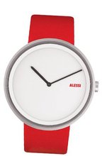 Alessi Unisex AL13002 Out Time Red Leather Strap