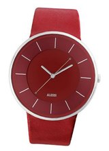 Alessi Unisex AL8001 Luna Red Dial and Leather Strap