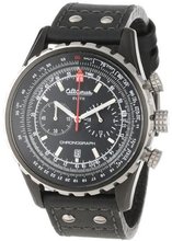 Altanus Geneve 7909N-02 Elite Chronograph Black PVD Stainless Steel Case and Leather Strap