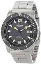 Altanus Geneve 7911-04 Diver Stainless Steel Combo Leather Strap and Metal Bracelet