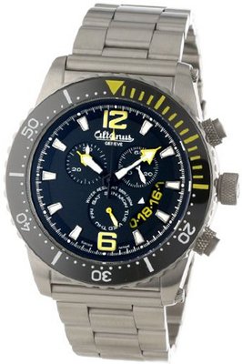 Altanus Geneve 7931-04 Swiss Chrono Diver Combo Leather Strap and Metal Bracelet