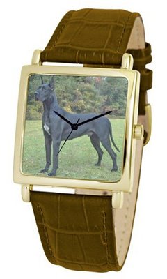 American Kennel Club D1810S012 Great Dane Gold-Tone Brown Leather
