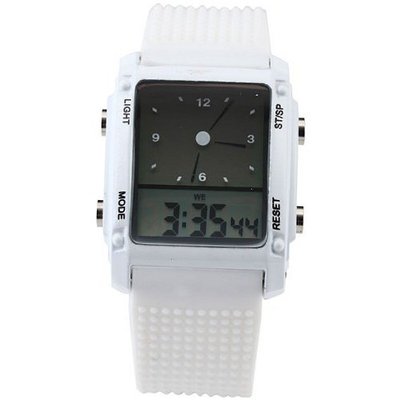 AMPM24 Digital Led Backlight Date Day Alarm Stop White Rubber Gift LED048