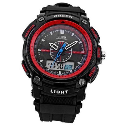 AMPM24 Oshen LCD Digital Date Alarm Chronograph  Black Sport Analog Quartz Wrist OHS051
