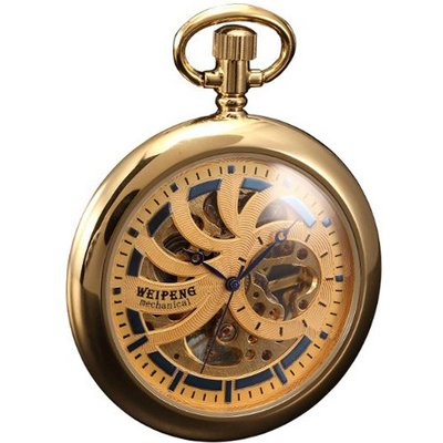 Steampunk Mechanical Vintage Open Face Gold Case Pendant Pocket Gift WPK146